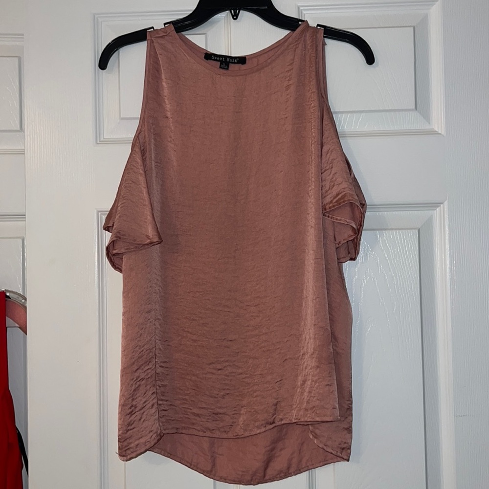 Pink Cold Shoulder Blouse